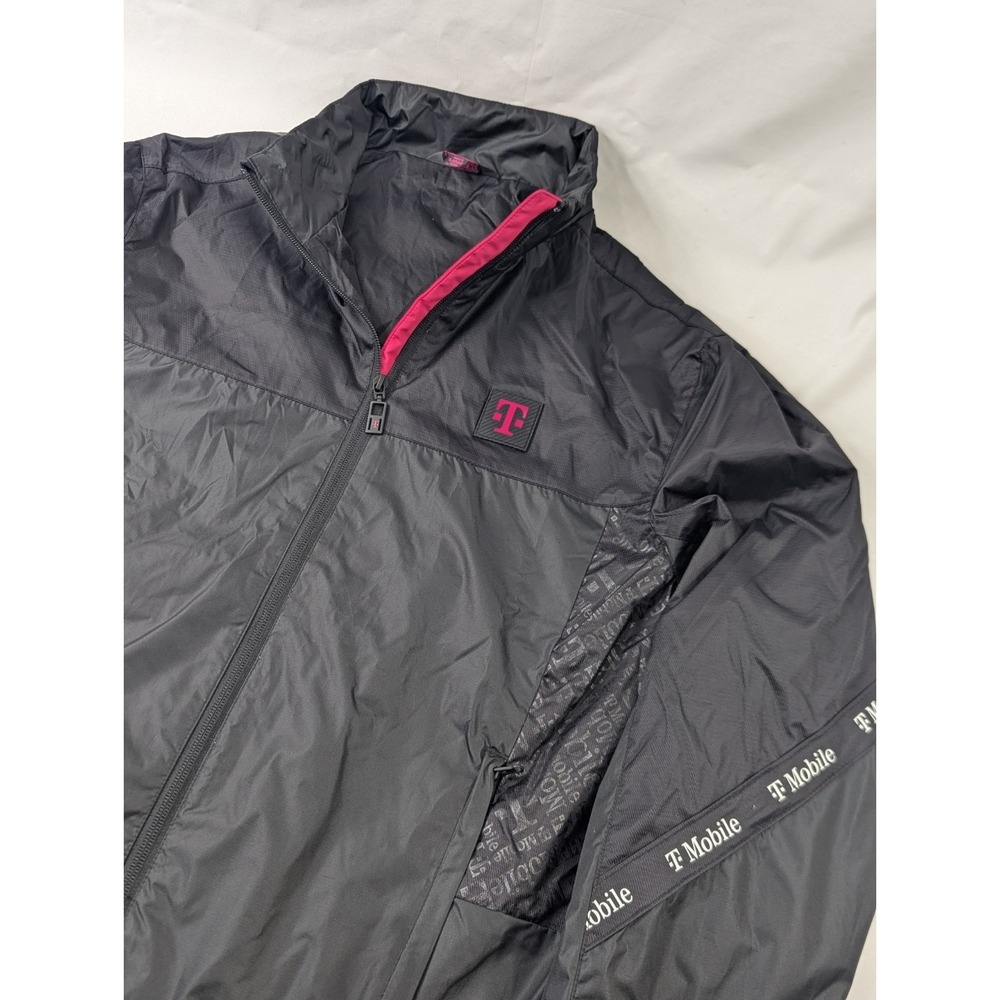 T-Mobile Mens Full Zip Black Employee Staff Jacket Size Large Black Reflective🔥